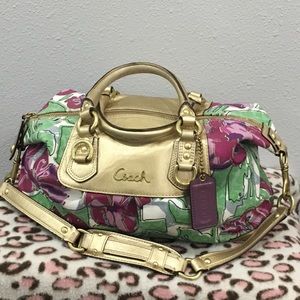 Flower Print Authentic Coach Medium Purse